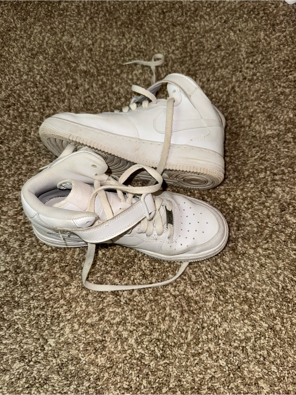 Nike Kids White High-Top Sneakers with Strap